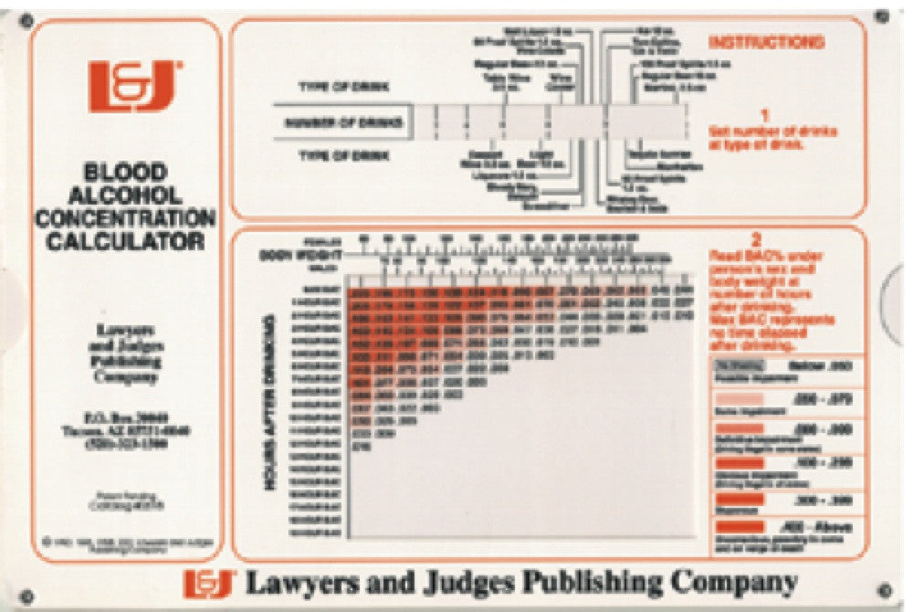 Blood Alcohol Concentration Calculator - Lawyers & Judges Publishing Company, Inc.