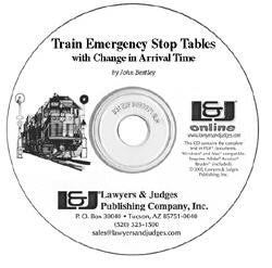 Train Emergency Stop Tables with Change in Arrival Times - Lawyers & Judges Publishing Company, Inc.