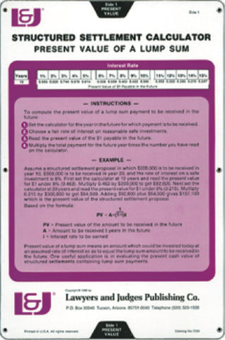 Structured Settlement and Investment Return Calculator - Lawyers & Judges Publishing Company, Inc.