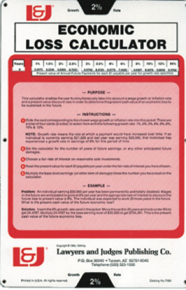 Economic Loss Calculator - Lawyers & Judges Publishing Company, Inc.